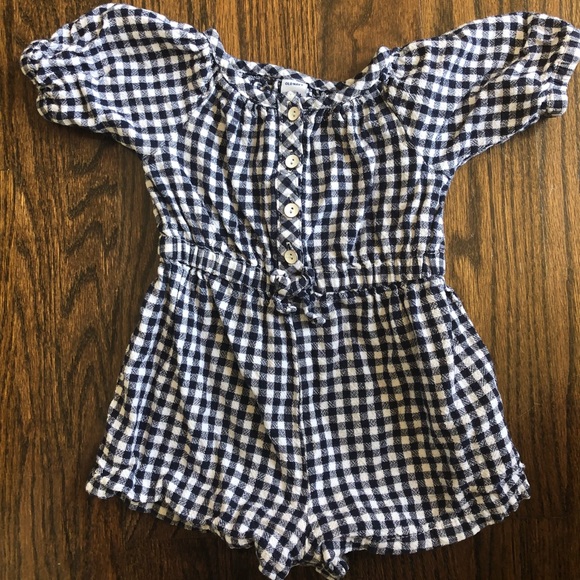 gingham romper baby girl